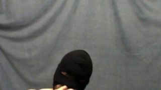 Masked fag dildo throatfuck