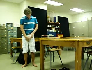Str8 guy jacking his big dick in class