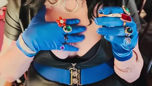 Tina's In Her Satin Gloves Again! Smoking A Cork Cigarette With Dangles, Snap Inhales & Drifting Smoke