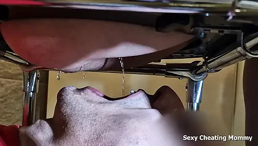 Femdom piss in mouth and pussy cleanup