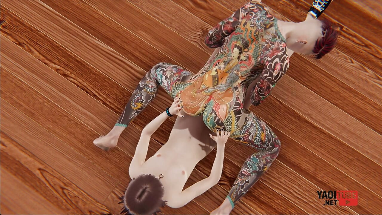 Yaoi - Guy with a Fully Tattooed Body Fucked by Twink