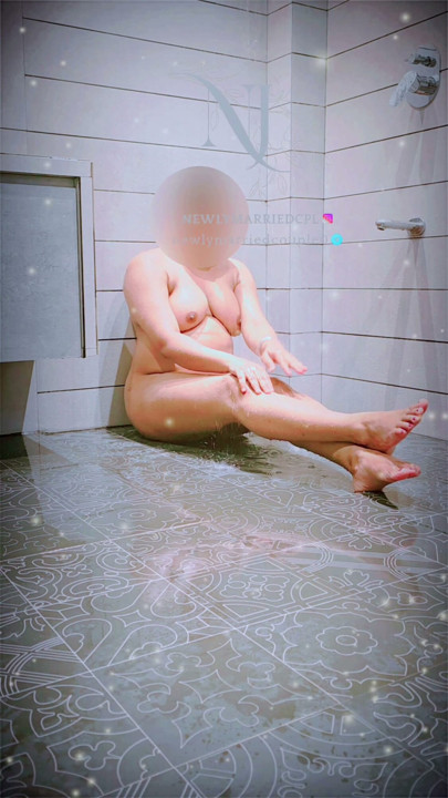 Desi indian Hotwife fingering her big lips pussy in shower | Clip 1
