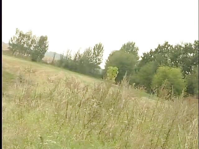 Lovely mature lady blows a guy's cock outdoors near the car