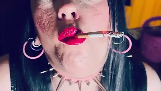 She's The Best At What She Does! Tina Snua Lighting Up A Cigarette With Matches & Smoking In Gloves
