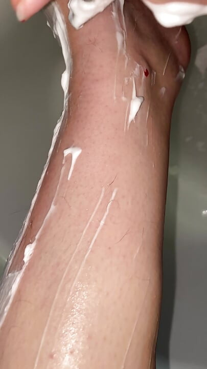 Hairy Legs Shaving Close up