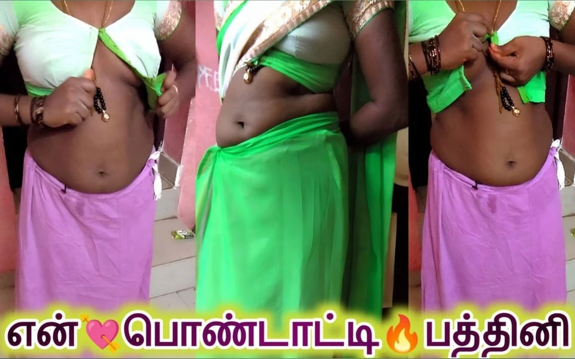 Desi Tamil Slut Wife Renu No Bra Blouse & No Panty Petticoat Saree Tease for Secret Lover! Indianhotwifex