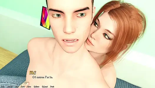 Dan plays with Saga's giant tits, then buries his dick deep inside her ass