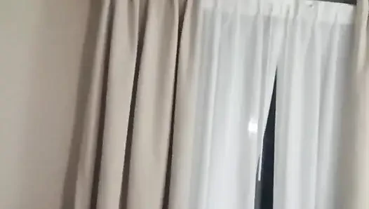 He strokes and talks dirty until she can't take it