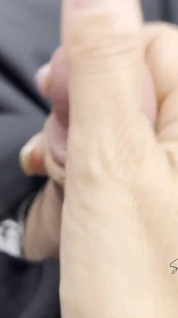 Spectacular moment from "Cumming while driving, 2 closeup clit orgasms for her and a huge cum load for him"