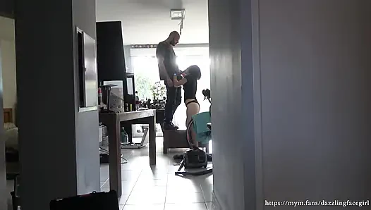 I Got Too Horny Watching the Electrician So I Sucked Him and Let Him Creampie Me Bareback