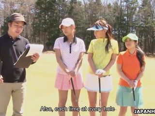 Asian golf bitch gets fucked and cummed on
