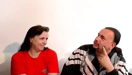 Tattooed German hoe gets a facial after hot threesome