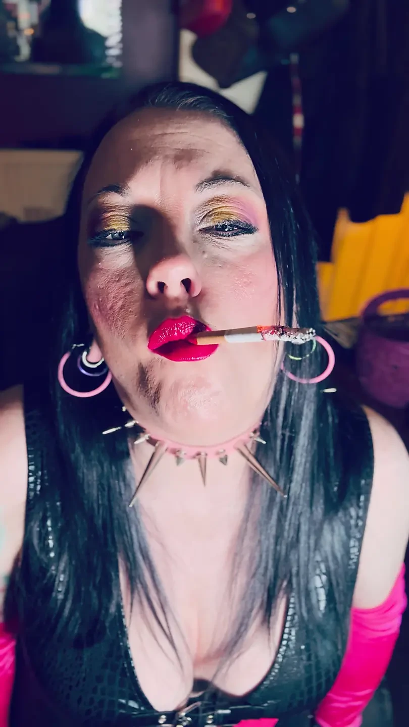 She's The Best At What She Does! Tina Snua Lighting Up A Cigarette With Matches & Smoking In Gloves