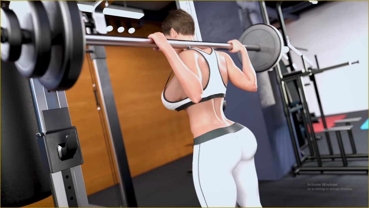 Friend Stepmom Teaching Me Streching Workout In Gym