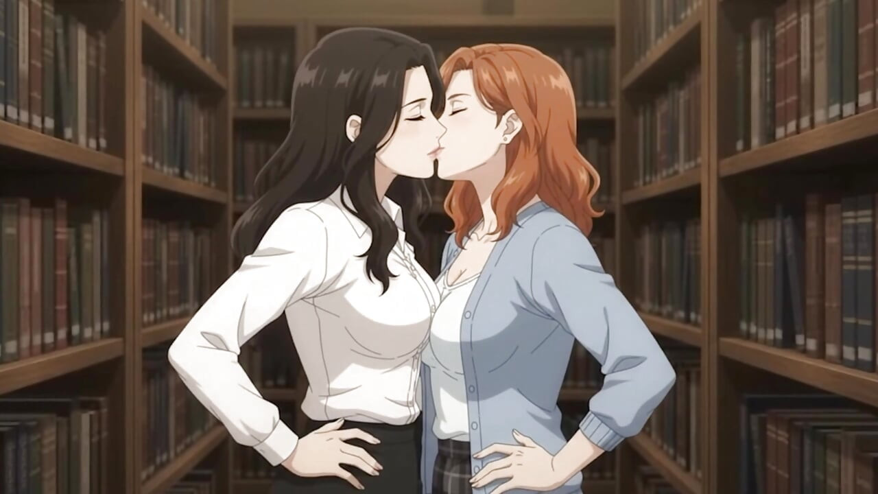 Dos chicas lesbianas que estudian en libertad se convierten en situación íntima