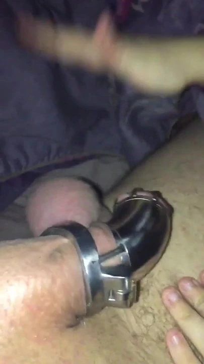 Husband having balls beaten and leaking cum