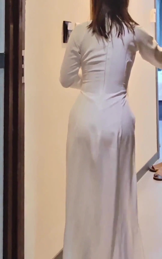 A Beautiful Lady in Traditional Vietnamese Attire in a Foreign Land - Ao Dai Student