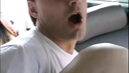 Horny Young Girl with Hairy Pussy Fucked in Car and Cum on Huge Tits by Big Amateur Cock