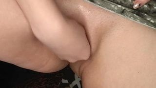 Fisting a shaved pussy