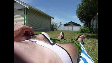 Tanning in my white jock