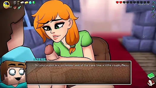 Hornycraft minecraft parodisi - alex steve'e zümrütler için şimdiye kadarki en iyi elle muameleyi yapıyor