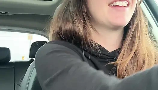 Canadian Hottie Gets off in the Drive Thru!