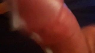 Jerking my thick white shaved cock