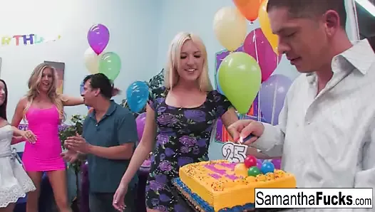 Samantha Saint celebrates her birthday with a wild crazy