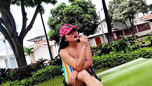 Park Encounter Leads to Passionate Home Date: Busty Latina Fucks Mature Stranger on a Chair