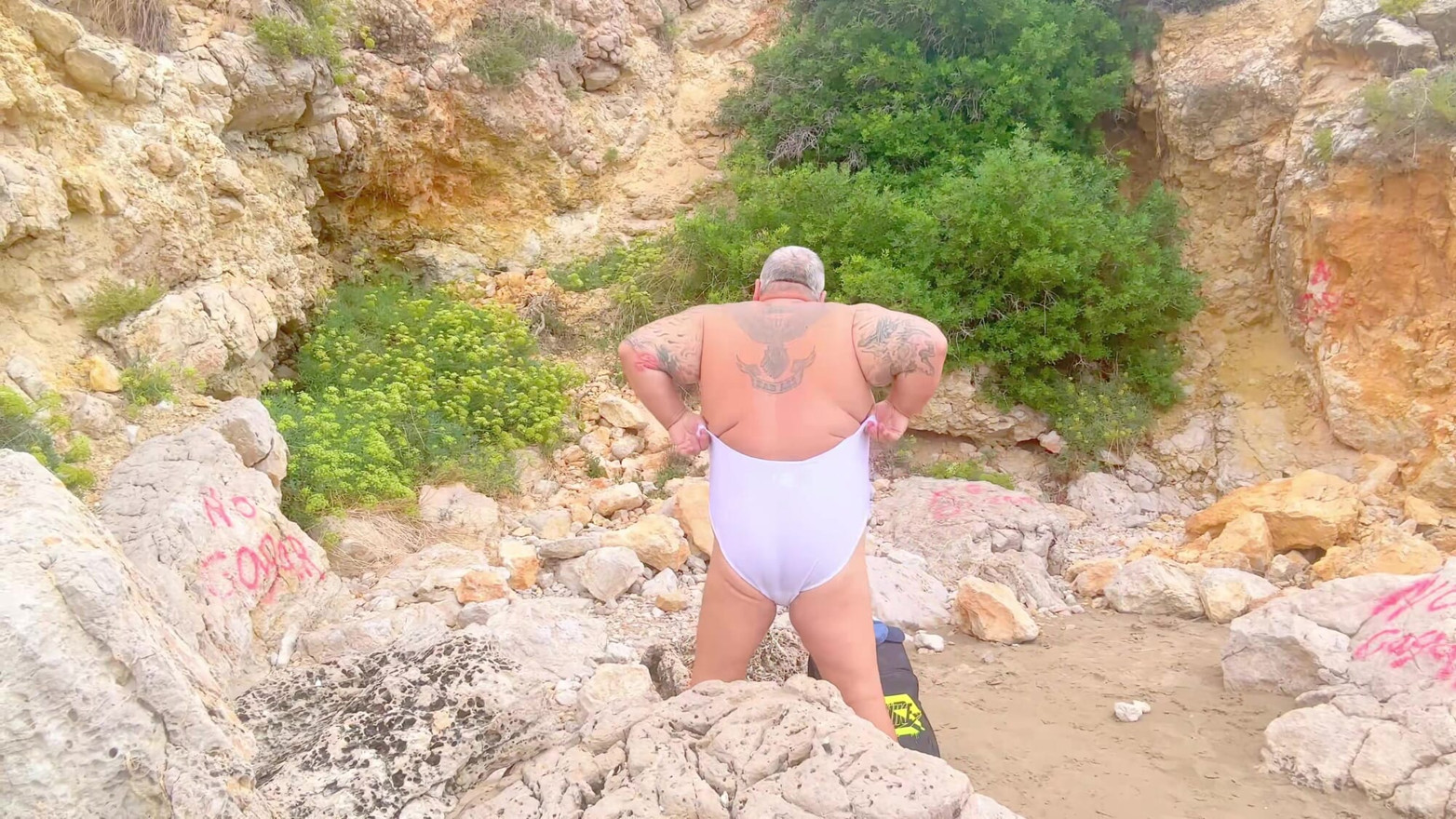 Fat grandpa Fat backside