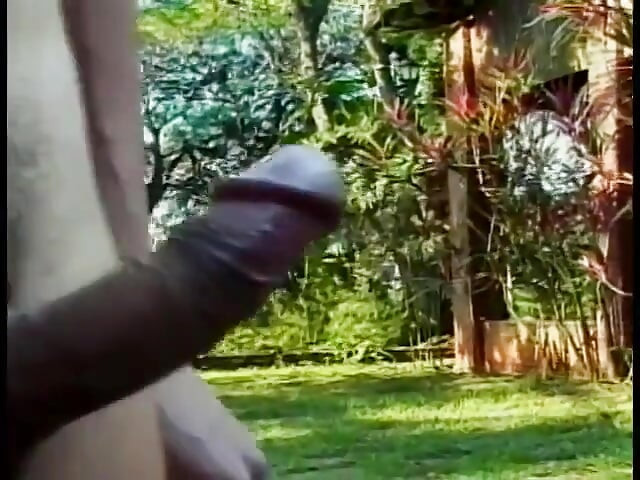 Skinny little shemale whore loves to suck big fat cock outdoor