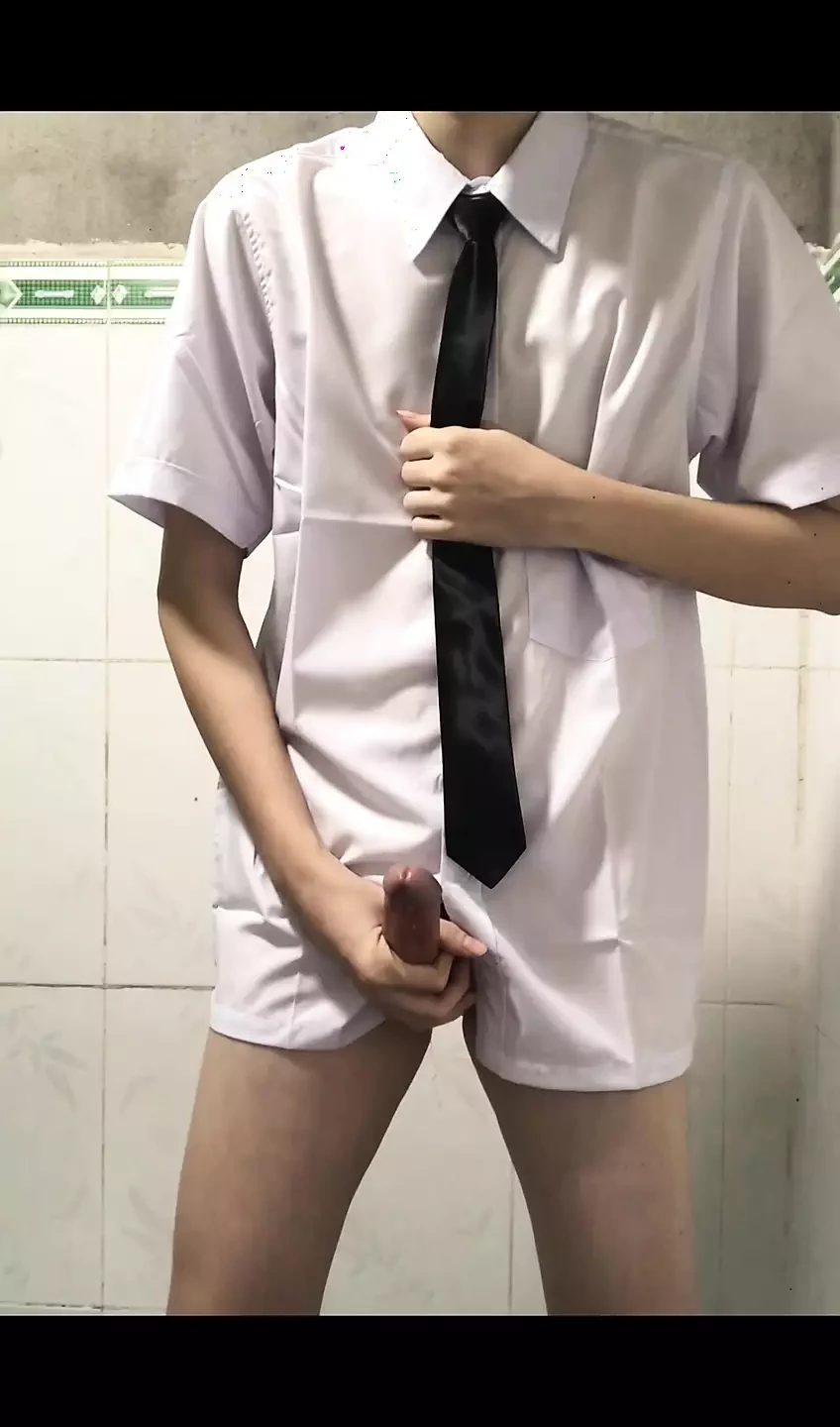 School Uniform Masturbating and Cumming 9