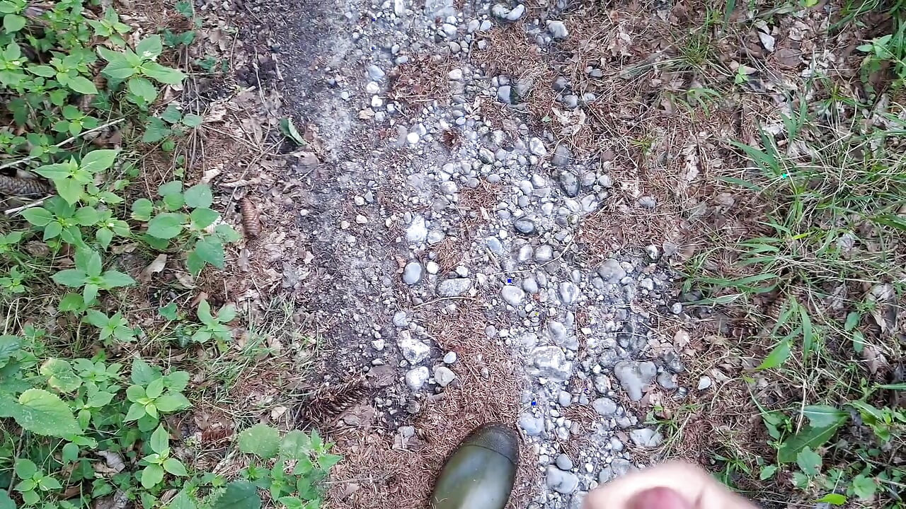 Teen masturbates riskily in the forest