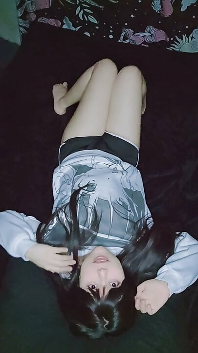Cute Petite Girl Masturbating in Her Dark Room