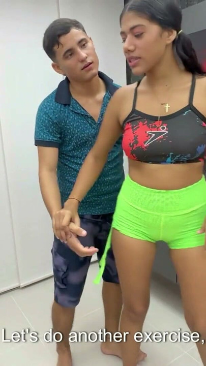 My stepsister gives me some exercise class and takes advantage of getting horny and giving her a big fuck with my big hard cock | Clip 1