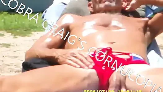 7-22-2026 COCK SHOT TANNING WITH TUNES ROD STEWARTS IN FACES 1.mp4