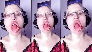 Asmr зубів їдять цукерки - asmr, окуляри для очей, gianess, помада, великі губи, моу, їжа, фетиш обличчя, довгі нігті