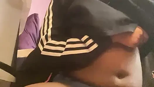 NASTY Pretty Black Ebony Girl Tasting Her Creamy Young Hairy Pussy (DIRTY TALK, MOANING & FINGERING)