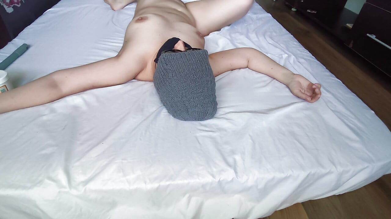 Sexy wife workout at home naked.