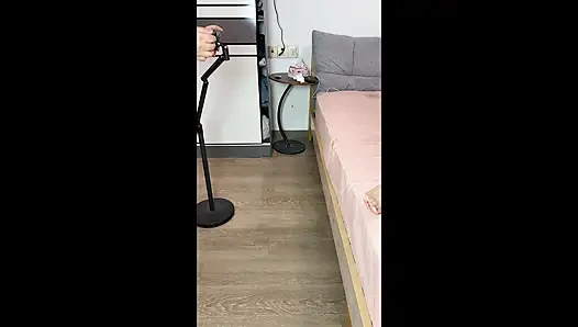 Ol Struggles on the Bed, Hanging Legs Orgasm