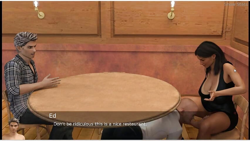 Project Hotwife - Gameplay - Παιχνίδι ρόλων - Hotwife πειράζει σερβιτόρο κατά τη διάρκεια του δείπνου