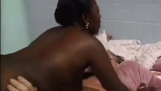 Horny white dude gets to bang a curvy black slut in bed