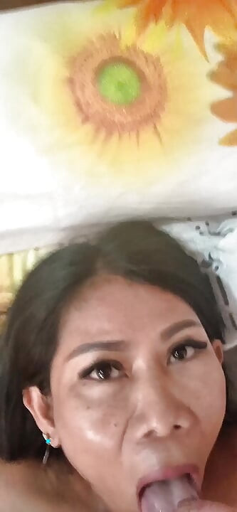 Asian Thai Milf blowjob and cum swallow