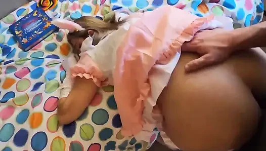 Cosplay Teen Gets Tucked in by Old Man and Rewards Him with Sex