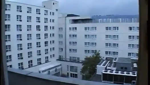 Spex brunette with round butt gets slammed in pov