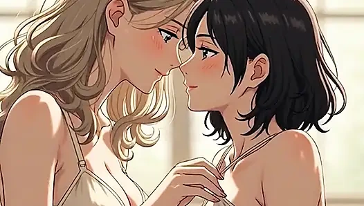 AI Generated Cartoon content, Uncensored video of 18 Year old Anime Girl, Kissing Orgasm of Mature Women