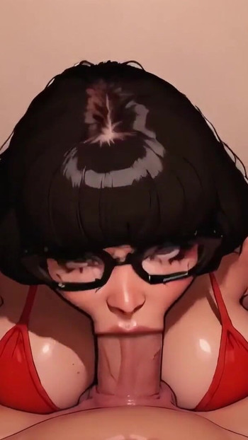 Velma Dinkley blowjob selamba sudut pandangan pertama | Klip 1