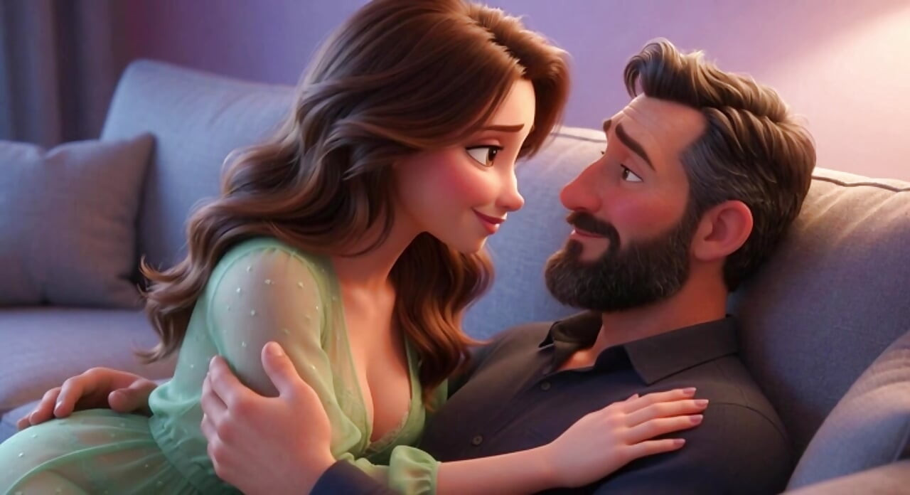 Beautiful neighbor's passionate touch helps married man rediscover desire saving his failing marriage (AI generated)