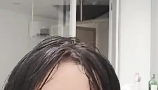 Tattooed in super jakuzy masturbates in front