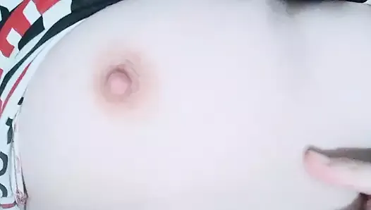 Porcelain boobs, stimulating my nipples with outstanding techniques!